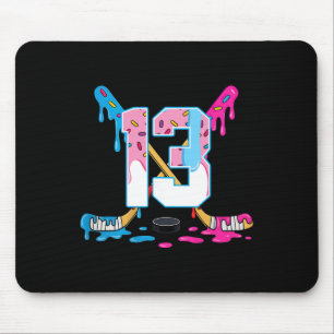 Hockey 13 Jahre alte Eiscreme tropft 13. Geburtsta Mousepad