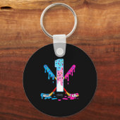 Hockey 1 Years Old Ice Cream Drip 1st Birthday Kid Schlüsselanhänger (Vorderseite)