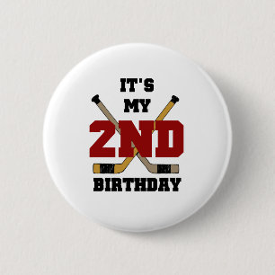 Hockey-2. Geburtstag Button
