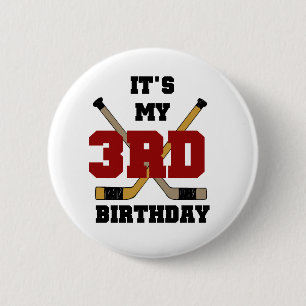 Hockey 3. Geburtstagsgeschenke Button