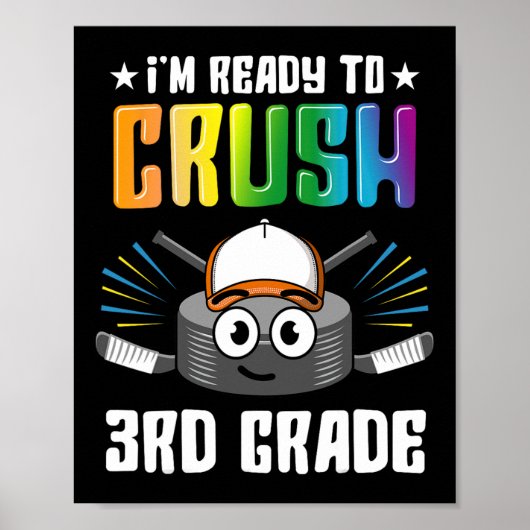 Hockey 3. Klasse Zurück zur Schule Jungen Kinder M Poster (Vorne)