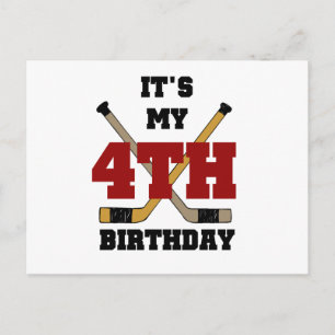 Hockey 4. Geburtstag Tshirts und Geschenke Postkarte
