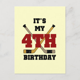 Hockey 4. Geburtstag Tshirts und Geschenke Postkarte
