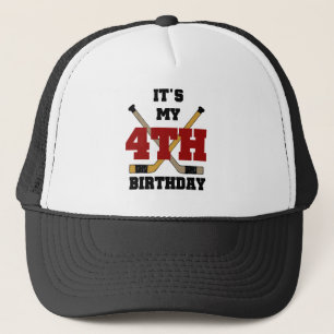 Hockey 4. Geburtstag Tshirts und Geschenke Truckerkappe