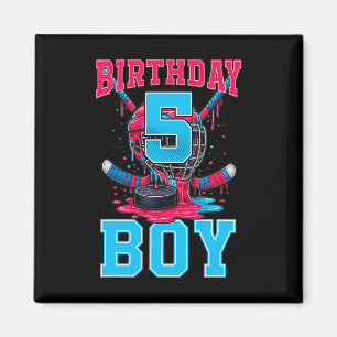 Hockey 5 Jahre alte Eiscreme tropft 5. Geburtstag  Magnet