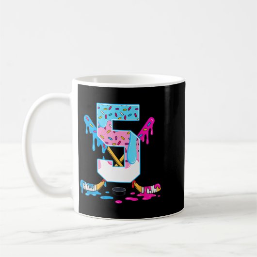 Hockey 5 Years Old Ice Cream Drip 5th Birthday Kid Kaffeetasse (Links)