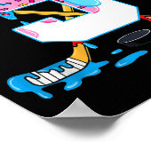 Hockey 5 Years Old Ice Cream Drip 5th Birthday Kid Poster (Ecke)