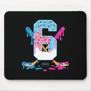 Hockey 6 Jahre alte Eiscreme tropft 6. Geburtstag Mousepad
