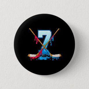 Hockey 7 Jahre alte Eiscreme-Drip-Jugend 7. Geburt Button