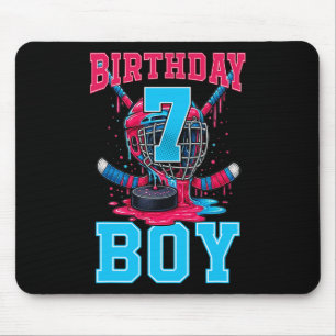 Hockey 7 Jahre alte Eiscreme tropft 7. Geburtstag Mousepad