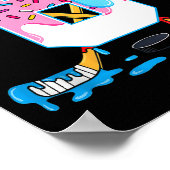 Hockey 8 Years Old Ice Cream Drip 8th Birthday Kid Poster (Ecke)