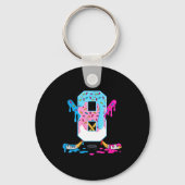 Hockey 8 Years Old Ice Cream Drip 8th Birthday Kid Schlüsselanhänger (Vorderseite)