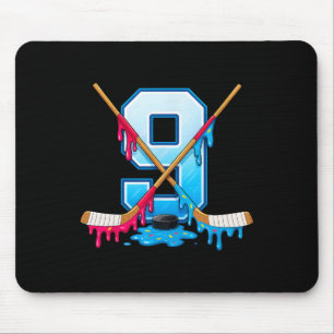 Hockey 9 Jahre alte Eiscreme tropft Jugend 9. Gebu Mousepad