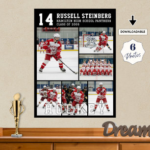 Hockey-Abschlussfeier der Oberstufe 6-Foto-Collage Poster