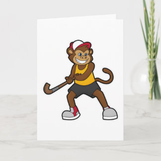 Hockey-Affe mit Hockeystick Karte