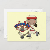 HOCKEY - Afroamerikanischer Mädchentrick und Gesch Postkarte (Vorne/Hinten)