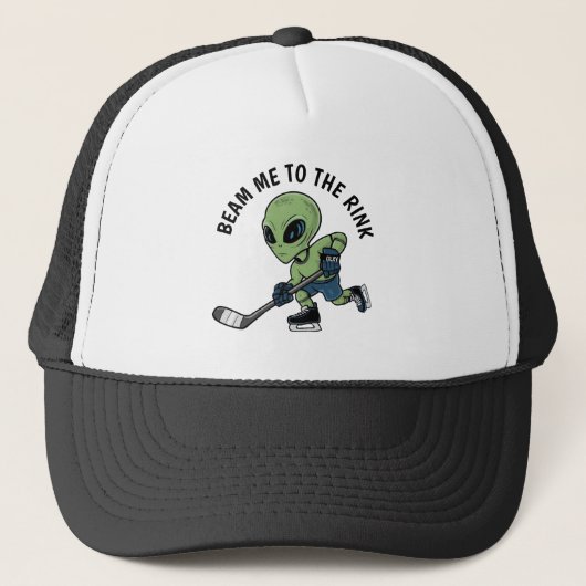 Hockey Alien Hat Truckerkappe (Vorderseite)