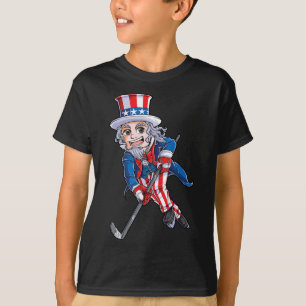 Hockey American Flag 4. Juli KinderOnkel T-Shirt