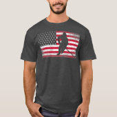 Hockey American Flag 4. Juli Patriotic USA T-Shirt (Vorderseite)