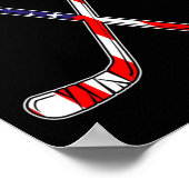 Hockey American Flag 4. Juli Spaß Männer Jungs Kin Poster (Ecke)