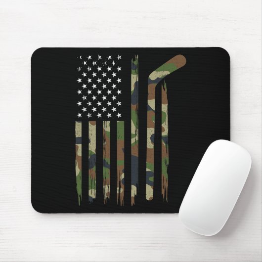 Hockey American Flag Camouflage US Patriotic Hocke Mousepad (Mit Mouse)