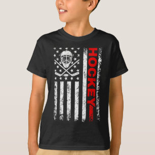 Hockey American Flag Coole Eishockey Spieler Männe T-Shirt