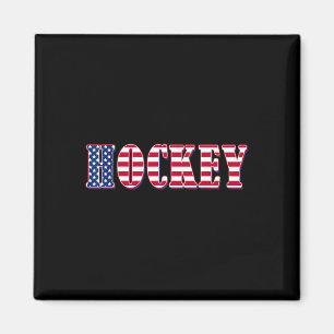 Hockey American Flag - Hockey Magnet