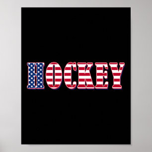 Hockey American Flag - Hockey Poster