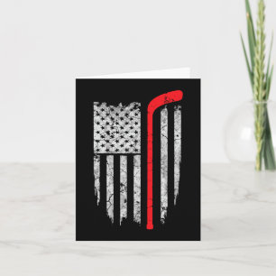 Hockey American Flag Hockey T-Shirt Eishockey Play Karte