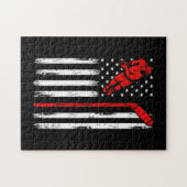 Hockey American Flag Puzzle (Horizontal)