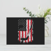 Hockey American Flag Sport Retro Vintag Einladung (Stehend Vorderseite)