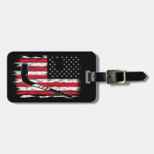 Hockey American Flag Sport Retro Vintag Gepäckanhänger (Vorderseite horizontal)