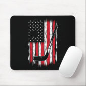 Hockey American Flag Sport Retro Vintag Mousepad (Mit Mouse)