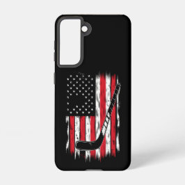 Hockey American Flag Sport Retro Vintag Samsung Galaxy Hülle