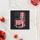 Hockey American Flag Sport Retro Vintag Serviette (Beispiel)