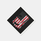 Hockey American Flag Sport Retro Vintag Serviette (Ecke)