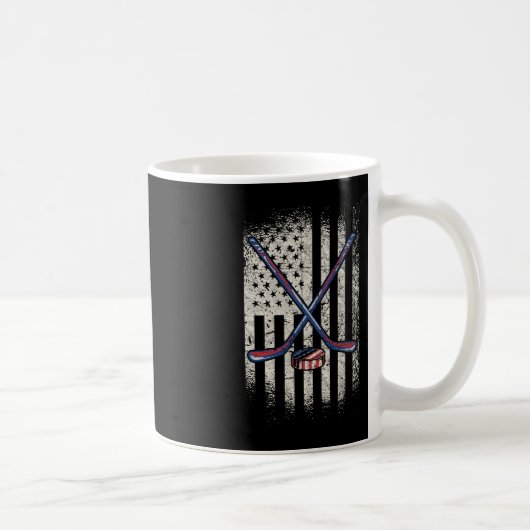 Hockey American Flag - Usa Ice Hockey Kaffeetasse (Rechts)