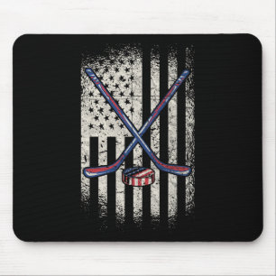 Hockey American Flag - Usa Ice Hockey Mousepad