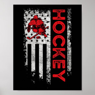 Hockey American Flag USA Patriotische Hockey-Spiel Poster