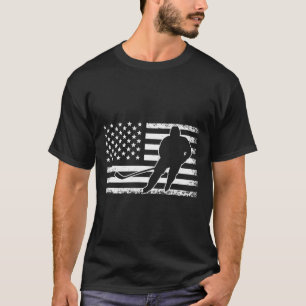 Hockey American USA Flag Eishockey Spieler Herren  T-Shirt