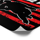 Hockey American USA Flag Men Boys 4. Juli Hock Poster (Ecke)