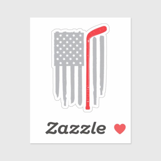Hockey-Amerikanische Flagge Aufkleber (Blatt)