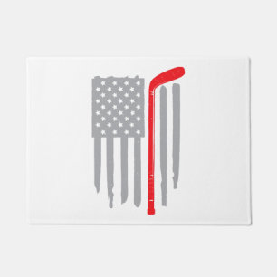Hockey-Amerikanische Flagge Fußmatte