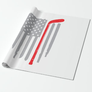 Hockey-Amerikanische Flagge Geschenkpapier