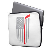 Hockey-Amerikanische Flagge Laptopschutzhülle (Vorderseite Links)