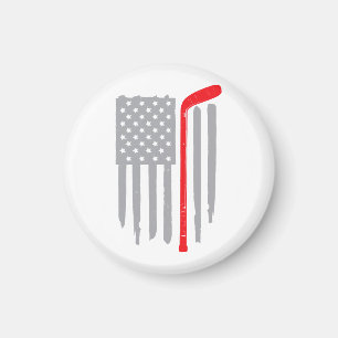 Hockey-Amerikanische Flagge Magnet