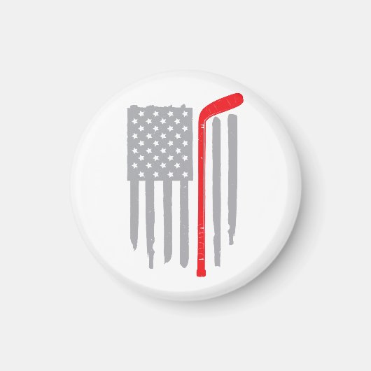 Hockey-Amerikanische Flagge Magnet (Vorne)