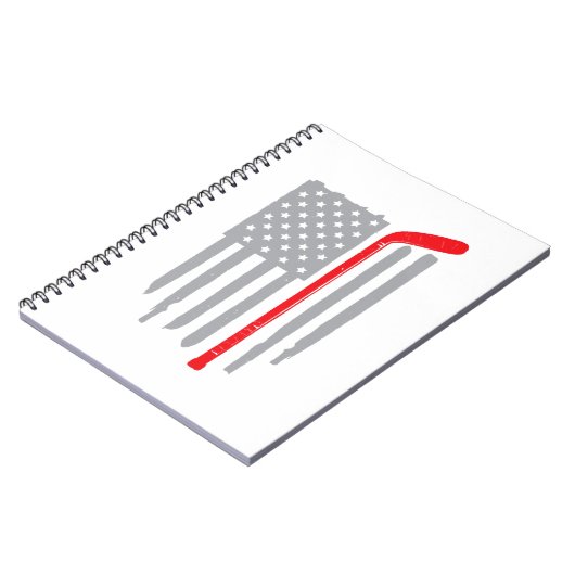 Hockey-Amerikanische Flagge Notizblock (Linke Seite)