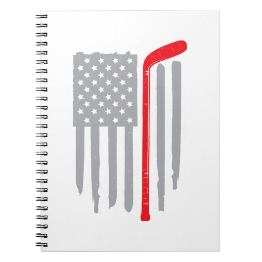 Hockey-Amerikanische Flagge Notizblock (Vorderseite)