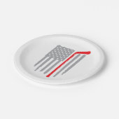 Hockey-Amerikanische Flagge Pappteller (Schrägansicht)